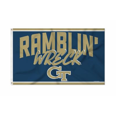 Rico Industries NCAA  Georgia Tech Yellow Jackets - GT Script 3' x 5' Banner Flag Single Sided - Indoor or Outdoor - Home D&#233;cor Image 1