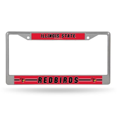 Rico Industries NCAA  Illinois State Redbirds  12" x 6" Chrome Frame With Decal Inserts - Car/Truck/SUV Automobile Accessory Image 1