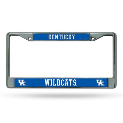 Rico Industries NCAA  Kentucky Wildcats  12" x 6" Chrome Frame With Decal Inserts - Car/Truck/SUV Automobile Accessory Image 1