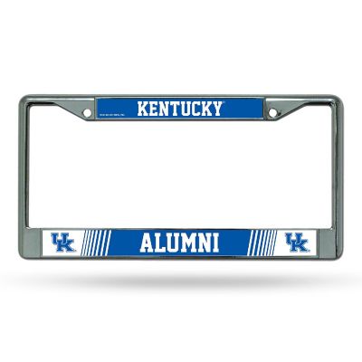 Rico Industries NCAA  Kentucky Wildcats Alumni 12" x 6" Chrome Frame With Decal Inserts - Car/Truck/SUV Automobile Accessory Image 1