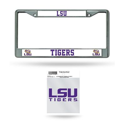 Rico Industries NCAA  LSU Tigers  12&quot; x 6&quot; Chrome Frame With Plastic Inserts - Car/Truck/SUV Automobile Accessory Image 1