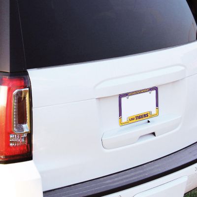 Rico Industries NCAA  LSU Tigers Two-Tone 12" x 6" Chrome All Over Automotive License Plate Frame for Car/Truck/SUV Image 3