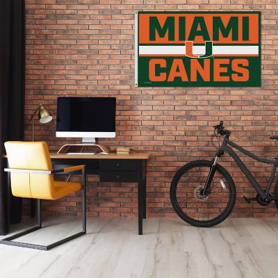 Rico Industries NCAA  Miami Hurricanes - The U Bold 3' x 5' Banner Flag Single Sided - Indoor or Outdoor - Home D&#233;cor Image 1