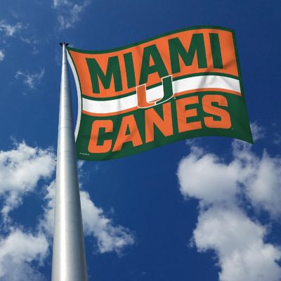 Rico Industries NCAA  Miami Hurricanes - The U Bold 3' x 5' Banner Flag Single Sided - Indoor or Outdoor - Home D&#233;cor Image 2