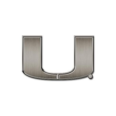 Rico Industries NCAA  Miami Hurricanes - The U U Antique Nickel Auto Emblem for Car/Truck/SUV Image 1