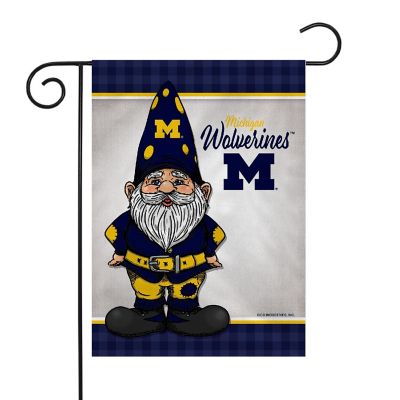 Rico Industries NCAA Michigan Wolverines Gnome Spring 13" x 18" Double Sided Garden Flag Image 1