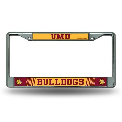 Rico Industries NCAA  Minnesota-Duluth Bulldogs  12" x 6" Chrome Frame With Decal Inserts - Car/Truck/SUV Automobile Accessory Image 1