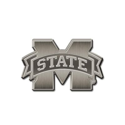 Rico Industries NCAA  Mississippi State Bulldogs Standard Antique Nickel Auto Emblem for Car/Truck/SUV Image 1