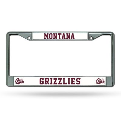 Rico Industries NCAA  Montana Grizzlies Premium 12" x 6" Chrome Frame With Plastic Inserts - Car/Truck/SUV Automobile Accessory Image 1