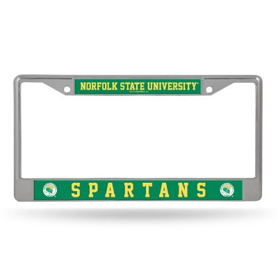 Rico Industries NCAA  Norfolk State Spartans  12" x 6" Chrome Frame With Decal Inserts - Car/Truck/SUV Automobile Accessory Image 1