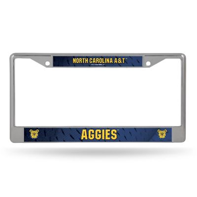Rico Industries NCAA  North Carolina A&T Aggies  12" x 6" Chrome Frame With Decal Inserts - Car/Truck/SUV Automobile Accessory Image 1