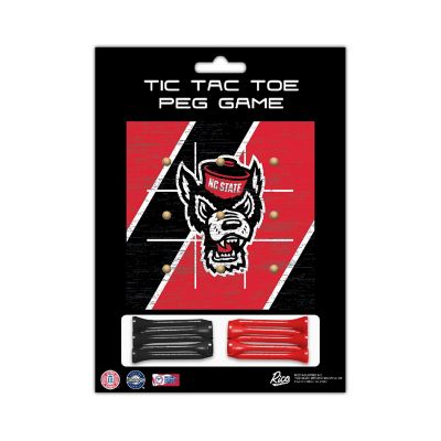 Rico Industries NCAA  North Carolina State Wolfpack  4.25" x 4.25" Wooden Travel Sized Tic Tac Toe Game - Toy Peg Games - Family Fun Image 2