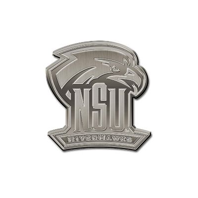 Rico Industries NCAA Northeastern State RiverHawks Antique Nickel Auto Emblem for Car/Truck/SUV Image 1