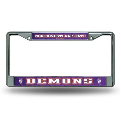 Rico Industries NCAA  Northwestern State Demons  12" x 6" Chrome Frame With Decal Inserts - Car/Truck/SUV Automobile Accessory Image 1