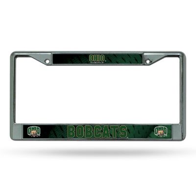 Rico Industries NCAA  Ohio Bobcats  12" x 6" Chrome Frame With Decal Inserts - Car/Truck/SUV Automobile Accessory Image 1