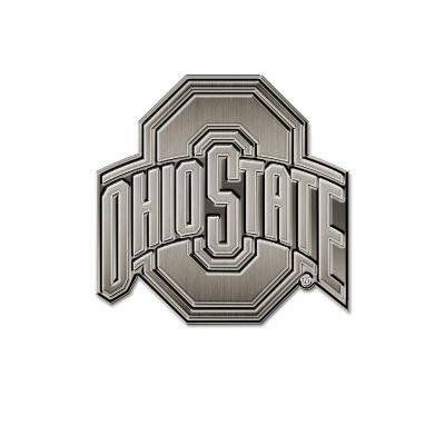 Rico Industries NCAA  Ohio State Buckeyes Standard Antique Nickel Auto Emblem for Car/Truck/SUV Image 1