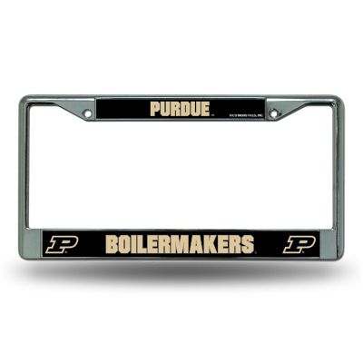 Rico Industries NCAA  Purdue Boilermakers  12" x 6" Chrome Frame With Decal Inserts - Car/Truck/SUV Automobile Accessory Image 1