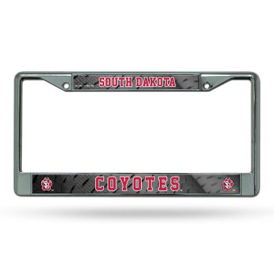 Rico Industries NCAA  South Dakota Coyotes  12" x 6" Chrome Frame With Decal Inserts - Car/Truck/SUV Automobile Accessory Image 1