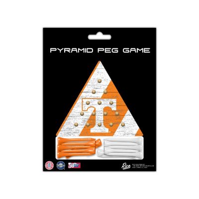 Rico Industries NCAA  Tennessee Volunteers  4.5" x 4" Wooden Travel Sized Pyramid Game - Toy Peg Games - Triangle - Family Fun Image 2