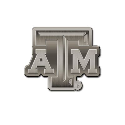 Rico Industries NCAA  Texas A&M Aggies Standard Antique Nickel Auto Emblem for Car/Truck/SUV Image 1