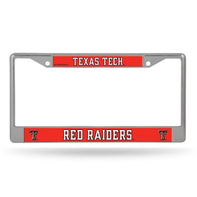 Rico Industries NCAA Texas Tech Red Raiders 12" x 6" Chrome Frame With Decal Inserts - Car/Truck/SUV Automobile Accessory Image 1