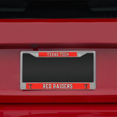 Rico Industries NCAA Texas Tech Red Raiders 12" x 6" Chrome Frame With Decal Inserts - Car/Truck/SUV Automobile Accessory Image 1