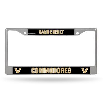 Rico Industries NCAA  Vanderbilt Commodores  12" x 6" Chrome Frame With Decal Inserts - Car/Truck/SUV Automobile Accessory Image 1