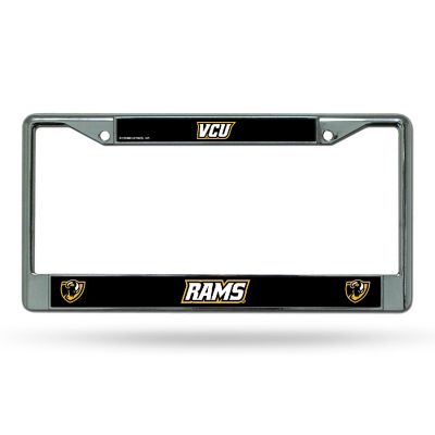 Rico Industries NCAA  Virginia Commonwealth Rams  12" x 6" Chrome Frame With Decal Inserts - Car/Truck/SUV Automobile Accessory Image 1