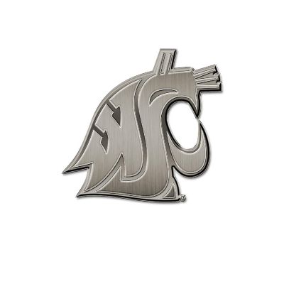 Rico Industries NCAA  Washington State Cougars - WSU Standard Antique Nickel Auto Emblem for Car/Truck/SUV Image 1
