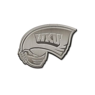 Rico Industries NCAA  Western Kentucky Hilltoppers WKU Antique Nickel Auto Emblem for Car/Truck/SUV Image 1