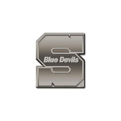 Rico Industries NCAA Wisconsin-Stout Blue Devils Antique Nickel Auto Emblem for Car/Truck/SUV Image 1