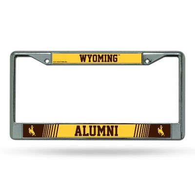 Rico Industries NCAA  Wyoming Cowboys Alumni 12" x 6" Chrome Frame With Decal Inserts - Car/Truck/SUV Automobile Accessory Image 1
