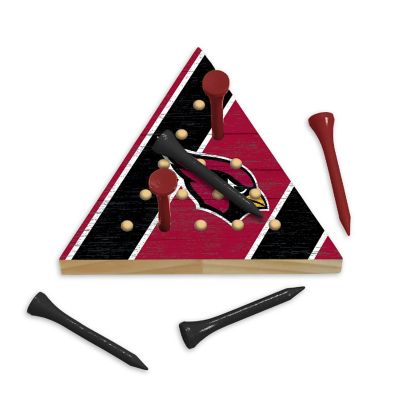 Rico Industries NFL Football Arizona Cardinals  4.5" x 4" Wooden Travel Sized Pyramid Game - Toy Peg Games - Triangle - Family Fun Image 1