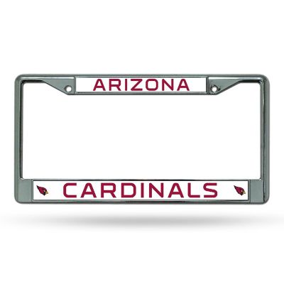 Rico Industries NFL Football Arizona Cardinals Premium 12" x 6" Chrome Frame With Plastic Inserts - Car/Truck/SUV Automobile Accessory Image 1