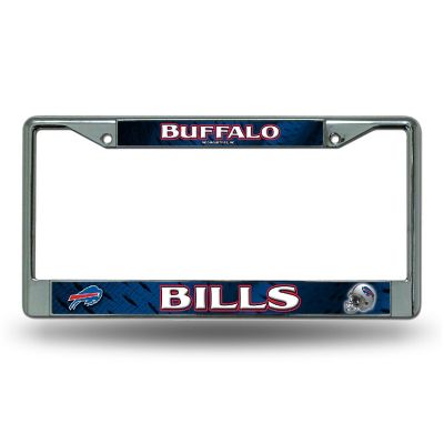 Rico Industries NFL Football Buffalo Bills  12" x 6" Chrome Frame With Decal Inserts - Car/Truck/SUV Automobile Accessory Image 1