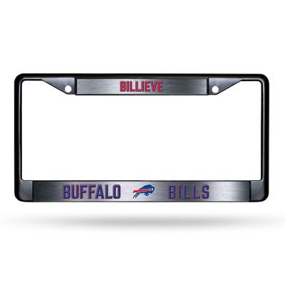 Rico Industries NFL Football Buffalo Bills Black Game Day Black Chrome Frame with Printed Inserts 12" x 6" Car/Truck Auto Accessory Image 1