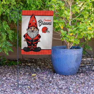 Rico Industries NFL Football Cleveland Browns Gnome Spring 13" x 18" Double Sided Garden Flag Image 3