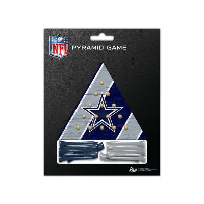 Rico Industries NFL Football Dallas Cowboys  4.5" x 4" Wooden Travel Sized Pyramid Game - Toy Peg Games - Triangle - Family Fun Image 2