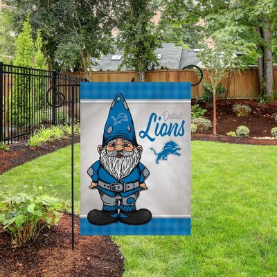Rico Industries NFL Football Detroit Lions Gnome Spring 13" x 18" Double Sided Garden Flag Image 2
