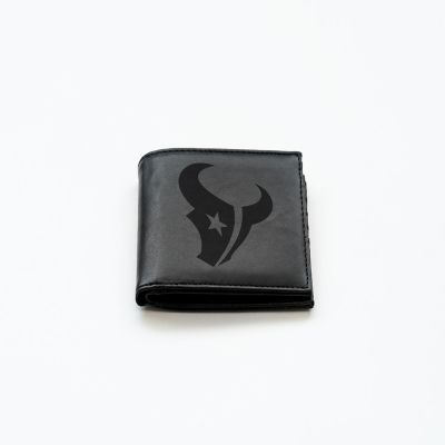 Rico Industries NFL Football Houston Texans Black Laser Engraved Bill-fold Wallet - Slim Design - Great Gift Image 2
