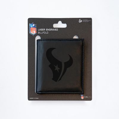 Rico Industries NFL Football Houston Texans Black Laser Engraved Bill-fold Wallet - Slim Design - Great Gift Image 3