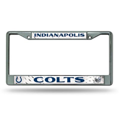 Rico Industries NFL Football Indianapolis Colts  12" x 6" Chrome Frame With Decal Inserts - Car/Truck/SUV Automobile Accessory Image 1