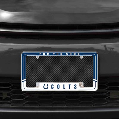 Rico Industries NFL Football Indianapolis Colts Two-Tone 12" x 6" Chrome All Over Automotive License Plate Frame for Car/Truck/SUV Image 1