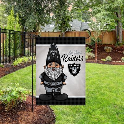 Rico Industries NFL Football Las Vegas Raiders Gnome Spring 13" x 18" Double Sided Garden Flag Image 2