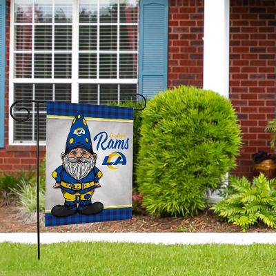 Rico Industries NFL Football Los Angeles Rams Gnome Spring 13" x 18" Double Sided Garden Flag Image 1