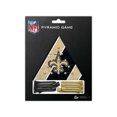 Rico Industries NFL Football New Orleans Saints  4.5" x 4" Wooden Travel Sized Pyramid Game - Toy Peg Games - Triangle - Family Fun Image 2