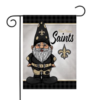 Rico Industries NFL Football New Orleans Saints Gnome Spring 13" x 18" Double Sided Garden Flag Image 1