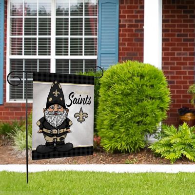 Rico Industries NFL Football New Orleans Saints Gnome Spring 13" x 18" Double Sided Garden Flag Image 1