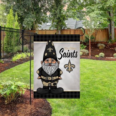 Rico Industries NFL Football New Orleans Saints Gnome Spring 13" x 18" Double Sided Garden Flag Image 2