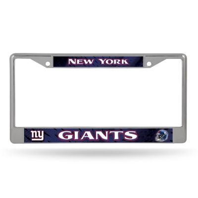 Rico Industries NFL Football New York Giants  12" x 6" Chrome Frame With Decal Inserts - Car/Truck/SUV Automobile Accessory Image 1